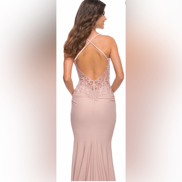 La Femme Prom Dress or Sweet 16 Dress in color mauve (more of like a dusty pink) - Picture 3 of 6